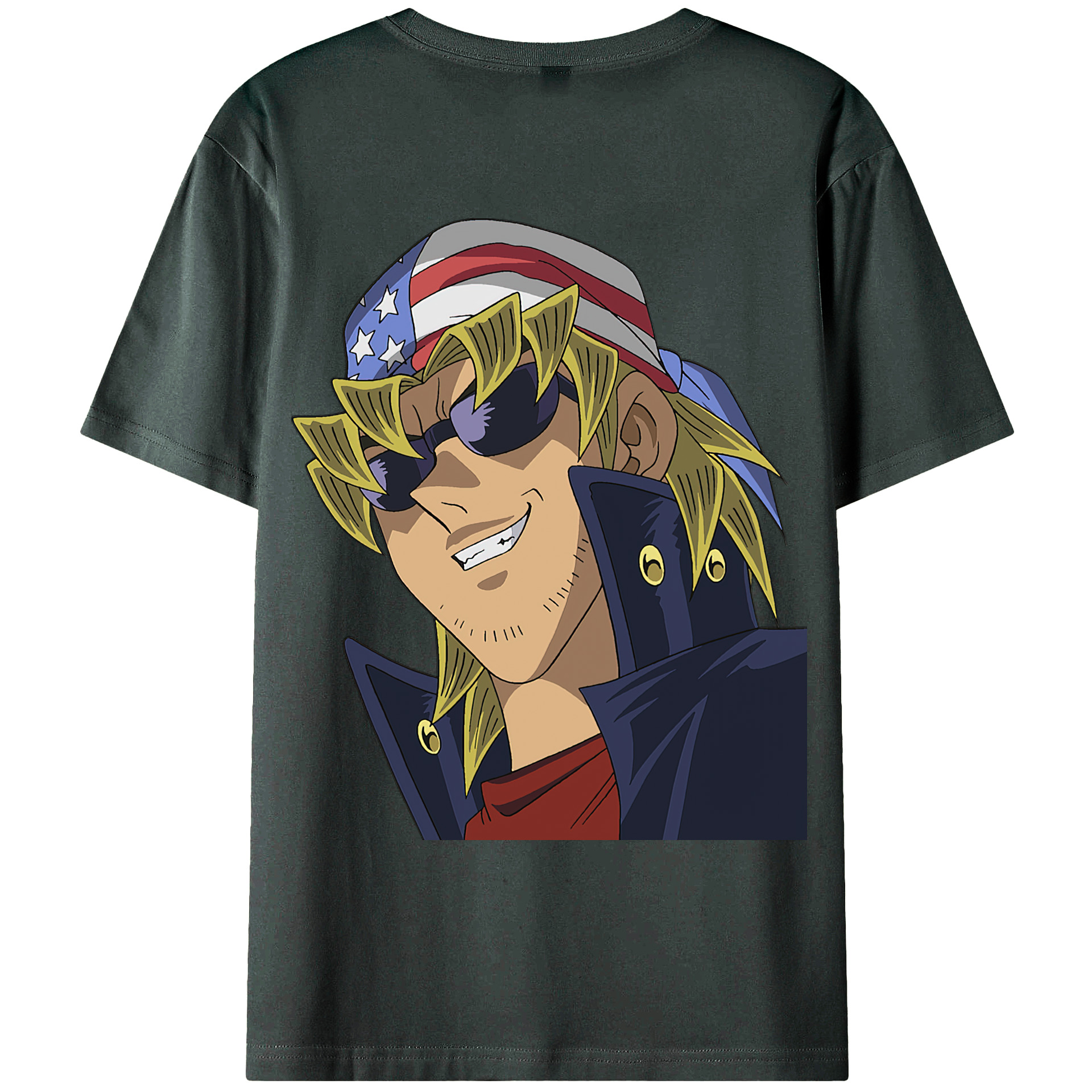（画像用） 遊☆戯☆王 Yu-Gi-Oh! 綿100％ メンズ半袖Tシャツ（バックプリント） 通気性